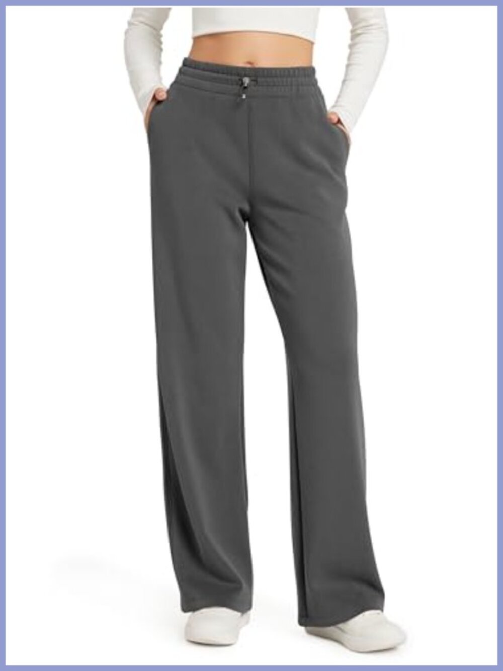 Modal Wide Leg Lounge Pants High Waist Shockcord Pockets Casual